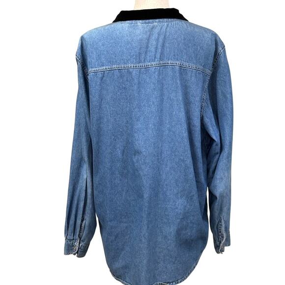 Bobbie Brooks vintage denim embroidered Christmas top, nostalgic, cozy, festive - Picture 5 of 7